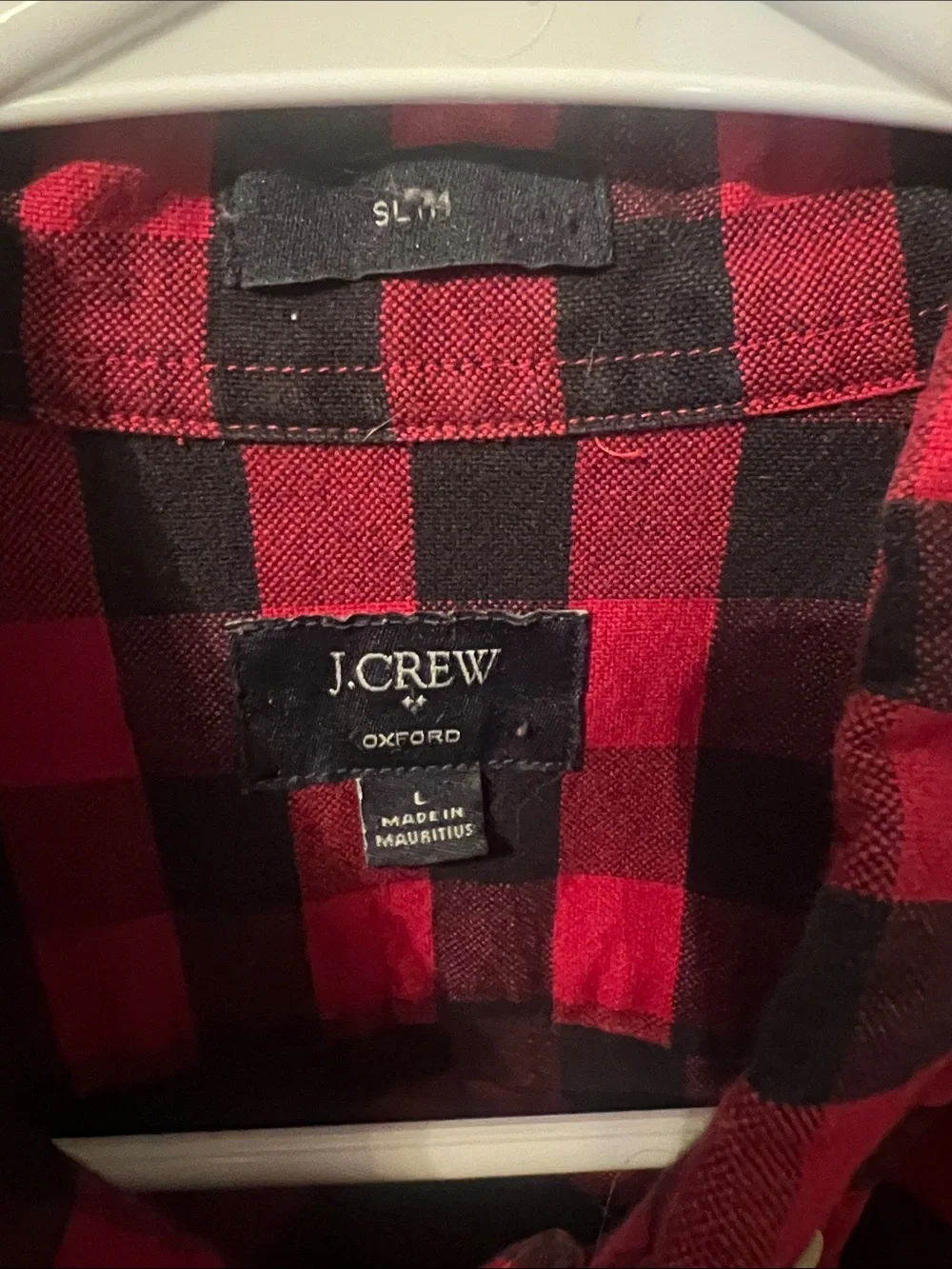 J. Crew Men’s Red and Black Buffalo Plaid Button-Down Shirt